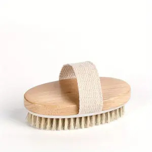 Dry Brush Body Brush, Exfoliating Body Scrub for Perfect Skin, Natural Bristle Dry Skin Brush for Cellulite Care, Lymphatic Drainage, Improved Blood Circulation, Medium Intensity, Body Care Tool - Bathroom Accessories