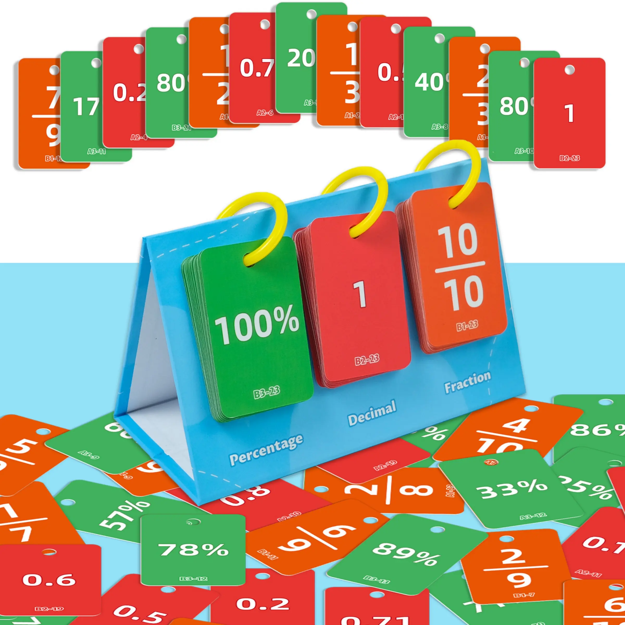 69 Educational Decimal Fraction Percentage Conversion Desktop Teaching Aids, Cognitive Early Learning Toy for Parent-Child Interaction, Perfect Gift for Kids
