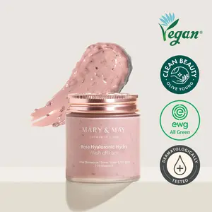 [Mary&May] Rose Hyaluronic Hydra Wash off Pack 125g, Clean Pores, Sebum Control, Longer hydration, Hyaluronic, Rose Petals, Clay Mask, Korean Facial Mask, Viral marynmay
