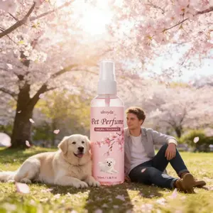 Pet Deodorizing Spray Cherry Blossom, Long Lasting Fragrance, Dog Perfume, Freshening Pet Odor Eliminator, Ideal for Daily Use