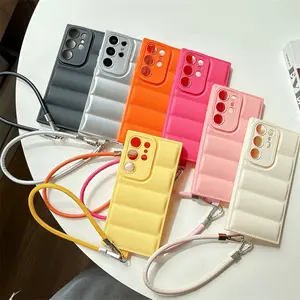 Premium Leather and Liquid Silicone Case for Samsung S26 Ultra.Luxury wallet flip cover with lanyard for Samsung A56 A17 S25 Edge.Multi-functional design combines soft touch and durable protection.The perfect sophisticated accessory for men and women.