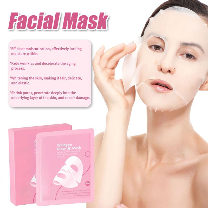 Quasi Collagen Glow Up Mask 2.0 - Firming & Hydrating Face Mask for Wrinkle Reduction & Pore Minimization - Achieve Glass Skin in 2 Hours