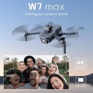 W7MAX FPV Drone 4K High-Definition Camera Dual Axis Anti Shake Gimbal 5G WiFi GPS Positioning Return Outdoor Aerial Photography 1080P Cameras