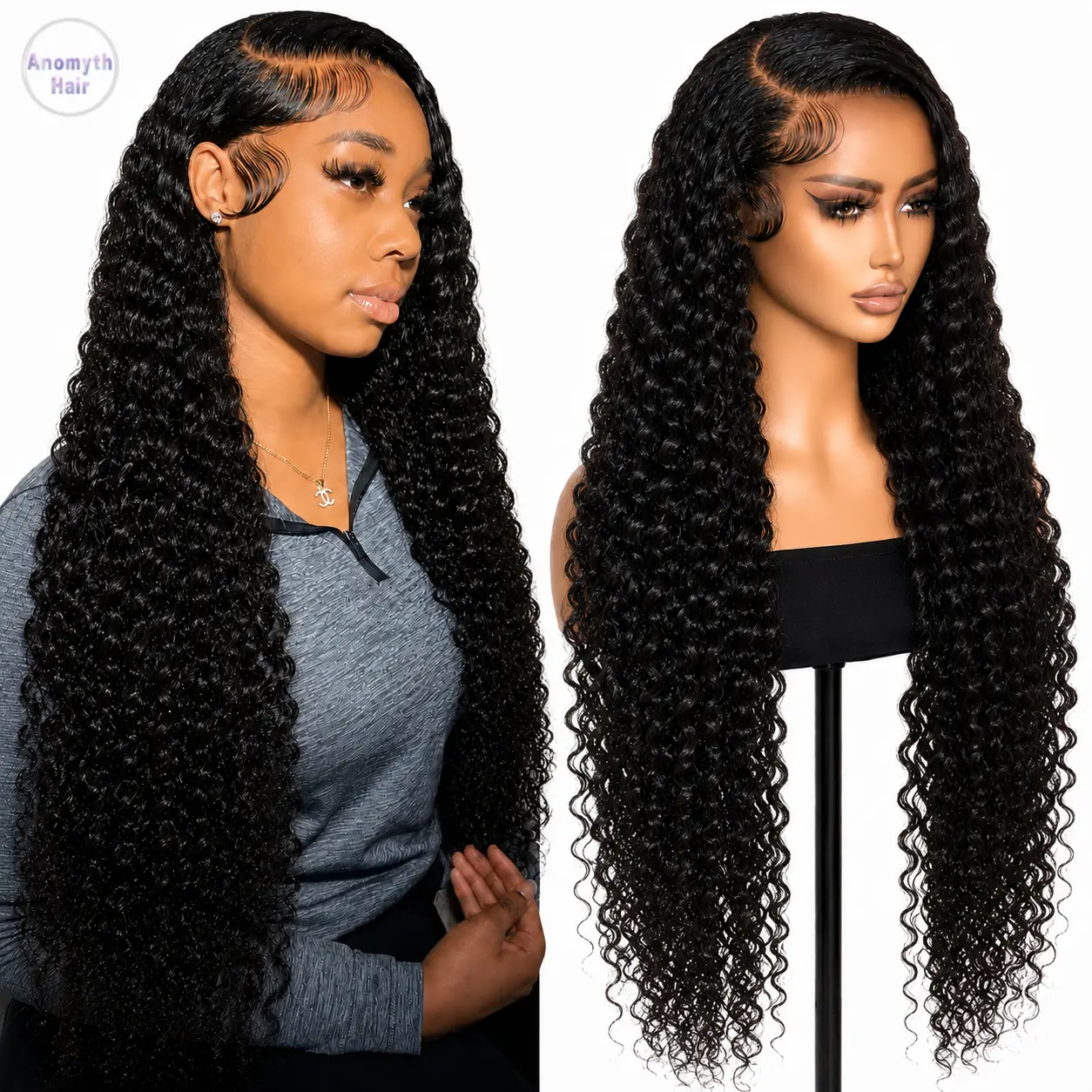 $73.99 = 26inch 13x4 Deep Wave Lace Front Wigs Human Hair Wig Real Human Hair Lace Frontal Wigs Body Wave/Deep Wave/Straight Wig Human Hair Pre Plucked 180% Density Human Hair Wig