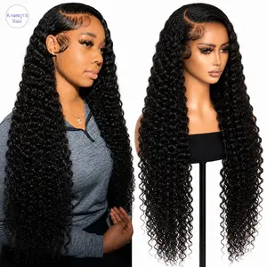 $73.99 = 26inch 13x4 Deep Wave Lace Front Wigs Human Hair Wig Real Human Hair Lace Frontal Wigs Body Wave/Deep Wave/Straight Wig Human Hair Pre Plucked 180% Density Human Hair Wig