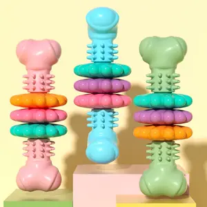 EzyPik Durable Rubber Bone Shape Flower Dog Chew Toys, Molar Teeth Cleaning Toys for Large Medium Dog