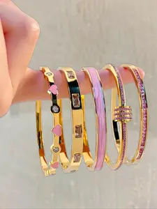 Elegant Fashion Bangle Bracelet Set, Stainless Steel Fashionable Eternal Lightweight Bangle, Very Suitable for Parties, Gatherings and Birthday Gifts, Stackable Bracelets