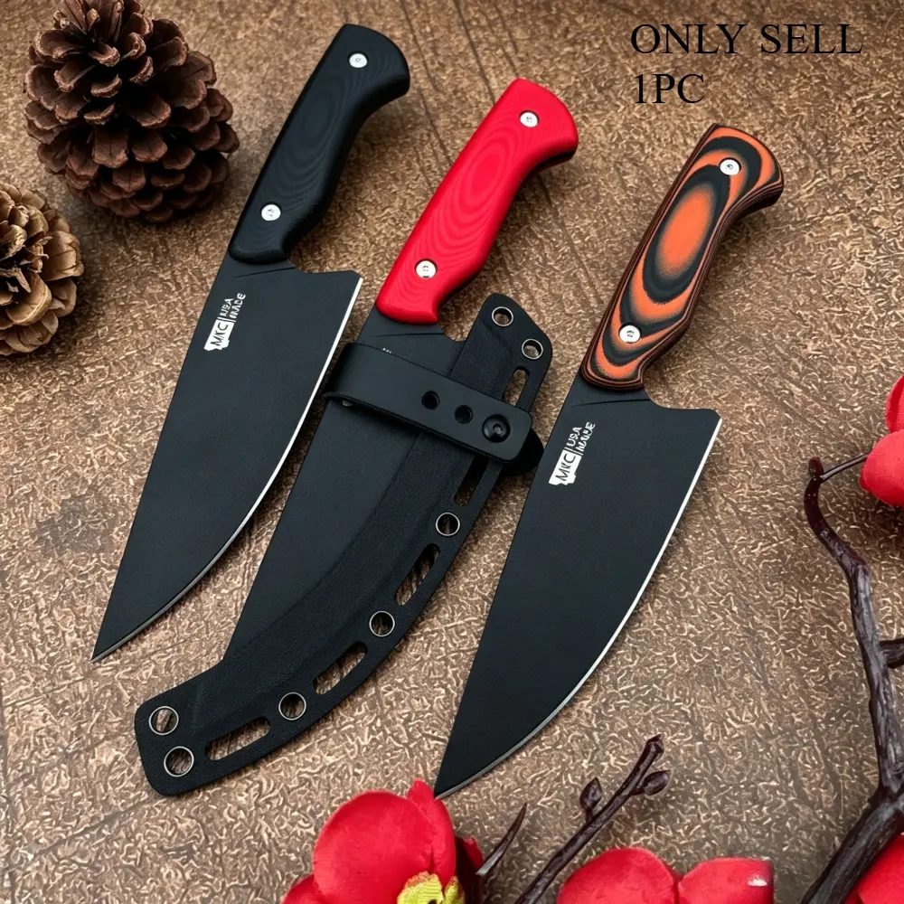 New Arrival: High-Hardness Fixed-Blade Knife with Sheath, 9Cr13Mov Blade, G10 Handle—Portable Jungle Survival Outdoor Knife, EDC, Adventure, Hiking, Fishing, Camping, and Cutting Tool, Camping Knives