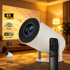 Mini Projector dual WiFi Auto Keystone 180° Rotatable 130" Screen 290 Lumens Portable outdoor Movie Projector Smart 720P Android OS Built-in Speaker for Game & Audio bedroom Bluetooth Mini Projector windows portable projector