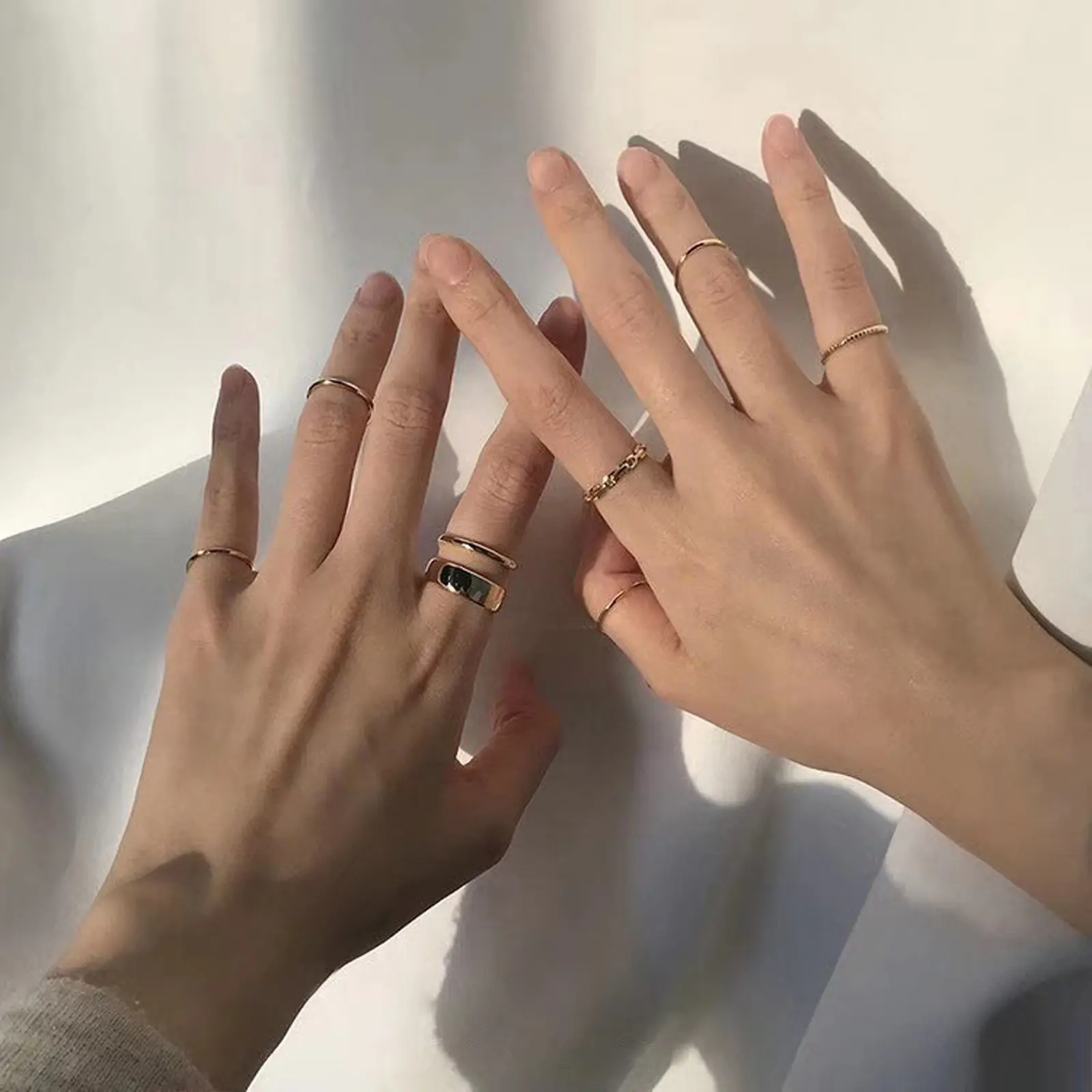 Ring set 7 pieces open adjustable rings for women jewelry daily wear