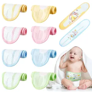 8 Pack Baby Belly Button Bands – Soft Cotton Umbilical Cord Wraps with Cute Cartoon Patterns, Breathable Infant Belly Bands for Newborns 0–12 Months, Baby Essentials