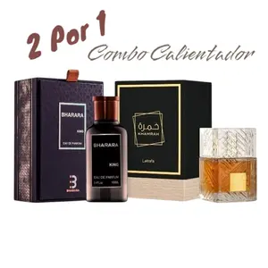 2 Por 1 Combo Calientador | Lattafa Khamrah | Bharara King | Eau De Parfum | 3.4 oz - 100 ml | Vanilla, Sweet & Warm Spicy Notes