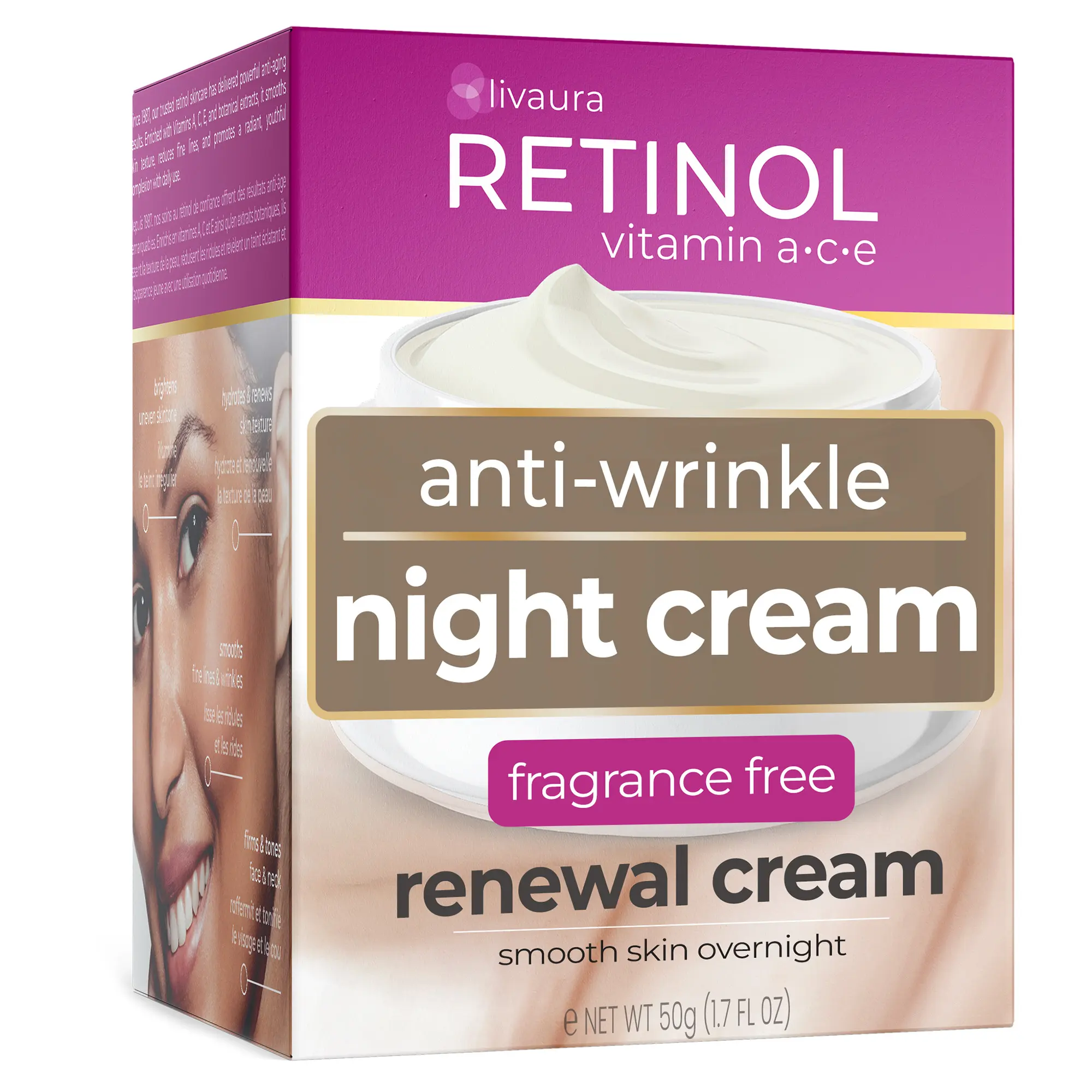 LIVAURA Retinol Skincare LdeL Cosmetics Day Cream Broad Spectrum SPF 20 Moisturizes & Reduces Look of Fine Lines – Provides Protection From Daily Sun Exposure - 1.7 Oz. Moisturizers Radiance
