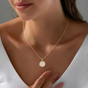 Dearmay Small Cross Necklace for Women, Dainty Cross Pendant Necklace, Everyday Simple Cross Charm Choker Minimalist Religious Jewelry Cute Trendy Gifts for Easter Greenish Spring