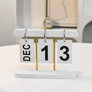 1PC Nordic style light luxury flip page calendar desk calendar, Calendar Display desk calendar decoration home living room foyer office desktop wine cabinet decoration - Christmas gift
