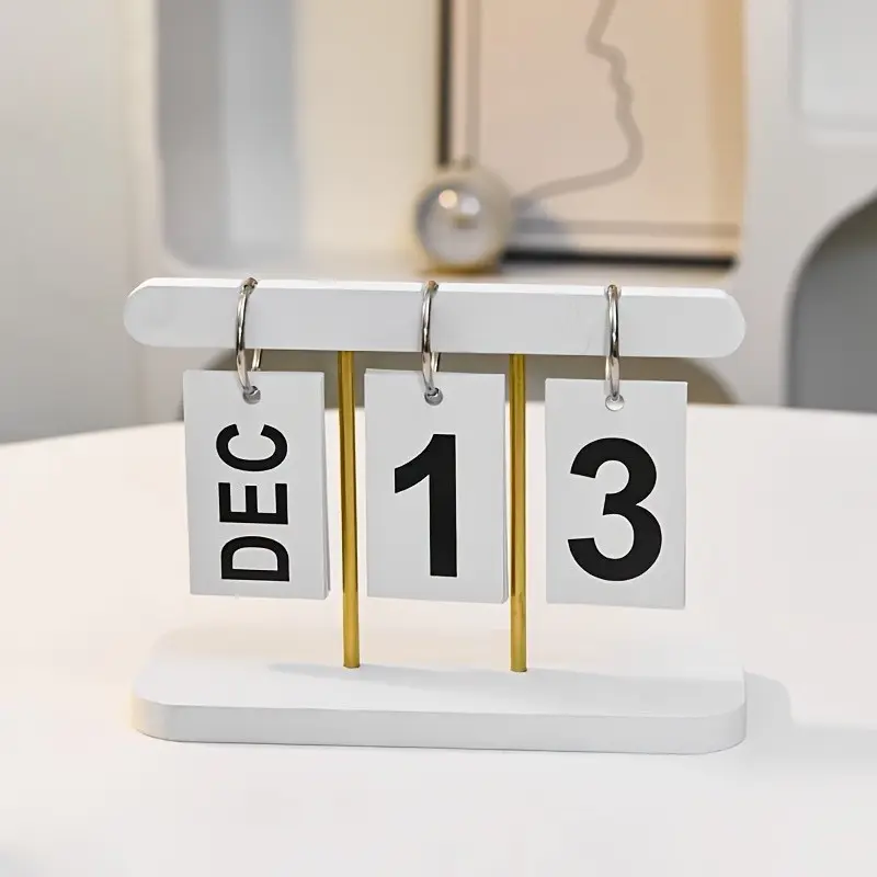 1PC Nordic style light luxury flip page calendar desk calendar, Calendar Display desk calendar decoration home living room foyer office desktop wine cabinet decoration - Christmas gift