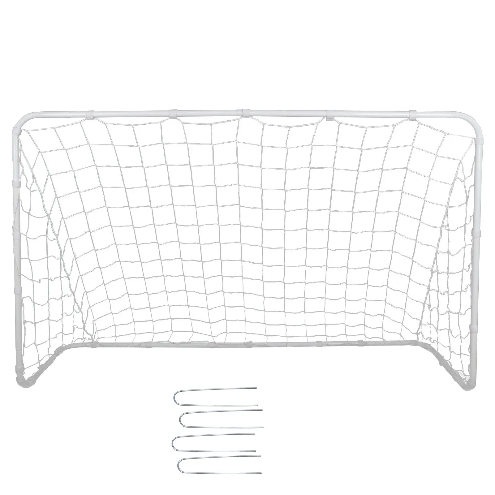 Portable Kids' Soccer Goals - Durable Steel Frame, Adjustable Self-Stick Straps, Self-Stick Net, Easy Assemble, 6x4ft/12x6ft Backyard Soccer Training Football Equipment (Footballequipment), 6 X 4Ft, Polyester, Developing Soccer Skills