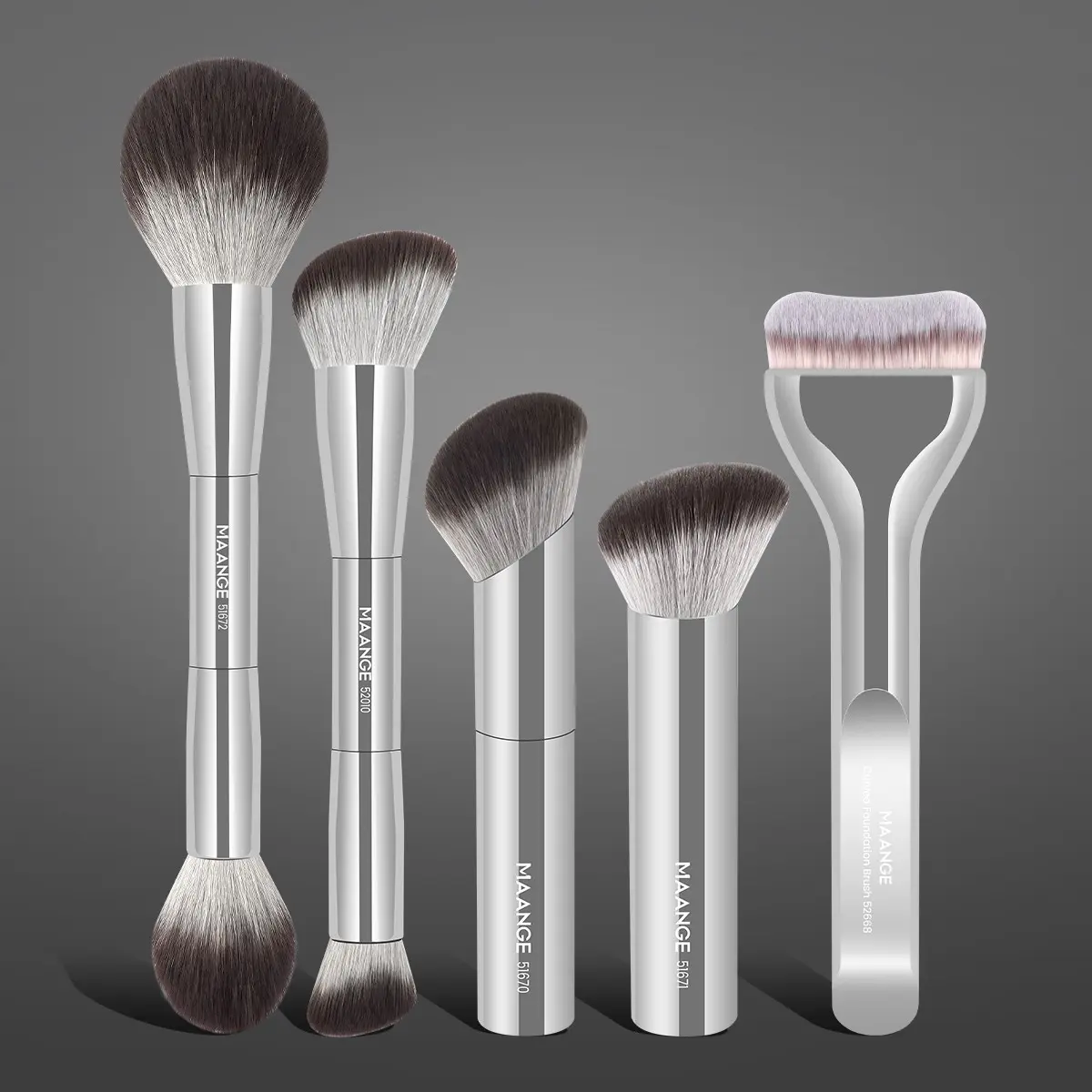 MAANGE 5pcs Professional Makeup Brush Set Includes foundation brush, blush brush, powder brush, contour brush, highlighter brush, and contouring brush Makeup tools Gift for Women & Girl Travel Makeup Brush Set