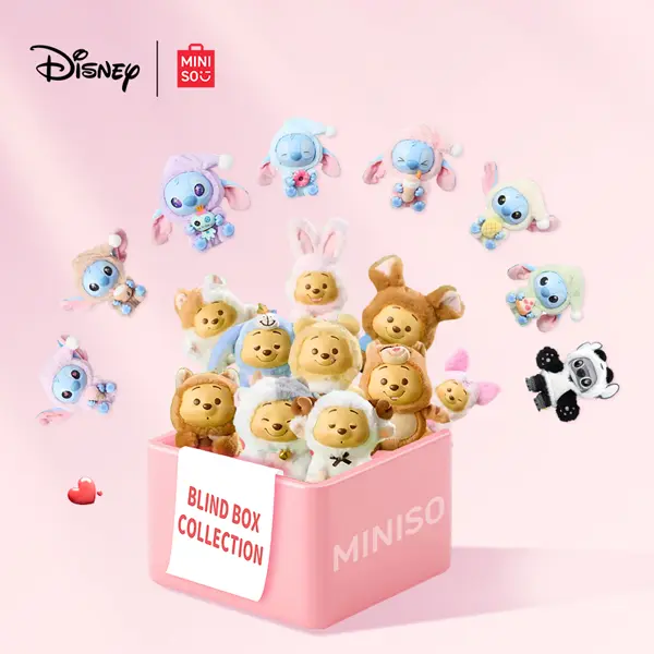 [Hot-Selling Collection]Disney Blind Box Series with Winnie the Pooh & Panda Stitch Plush, Cute Kawaii Mystery Toy Gift for Girls and Collectors Charms#Summervibes, Back To School