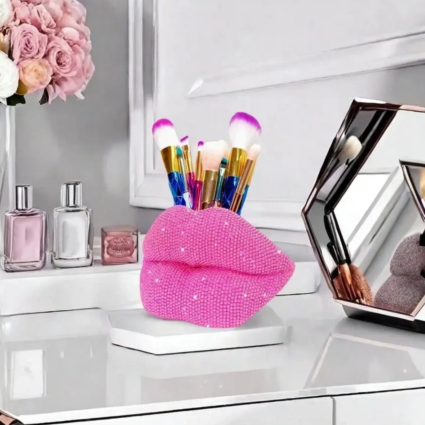 Sexy Lipstick Holder Pen Stand, Resin Craft, Vanity Makeup Brush/pen Organizer, Makeup Organizer Box, Beauty Organizer, Unique Decorative Item, Cosmetic Makeup Organizer, Cosmetic Organizers, Cosmetic Storage, Perfect Gift for Valentine's Day/birthday