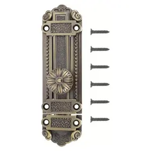 Vintage Heavy Metal Door Lock Set with Floral Design, No Battery Needed, Easy Installation, Home Security, Classic Design, Durable Structure