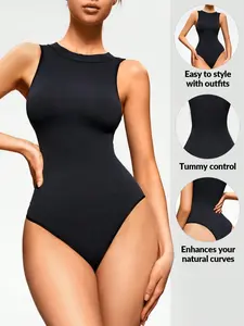 Shapewear bodysuit, Tummy control and shaping in one step, Compression, high elasticity, comfortable, sleeveless round neck design, versatile and easy to match, perfect for wearing alone or as an inner layer, a must-have for hot girls' outfits Underwear