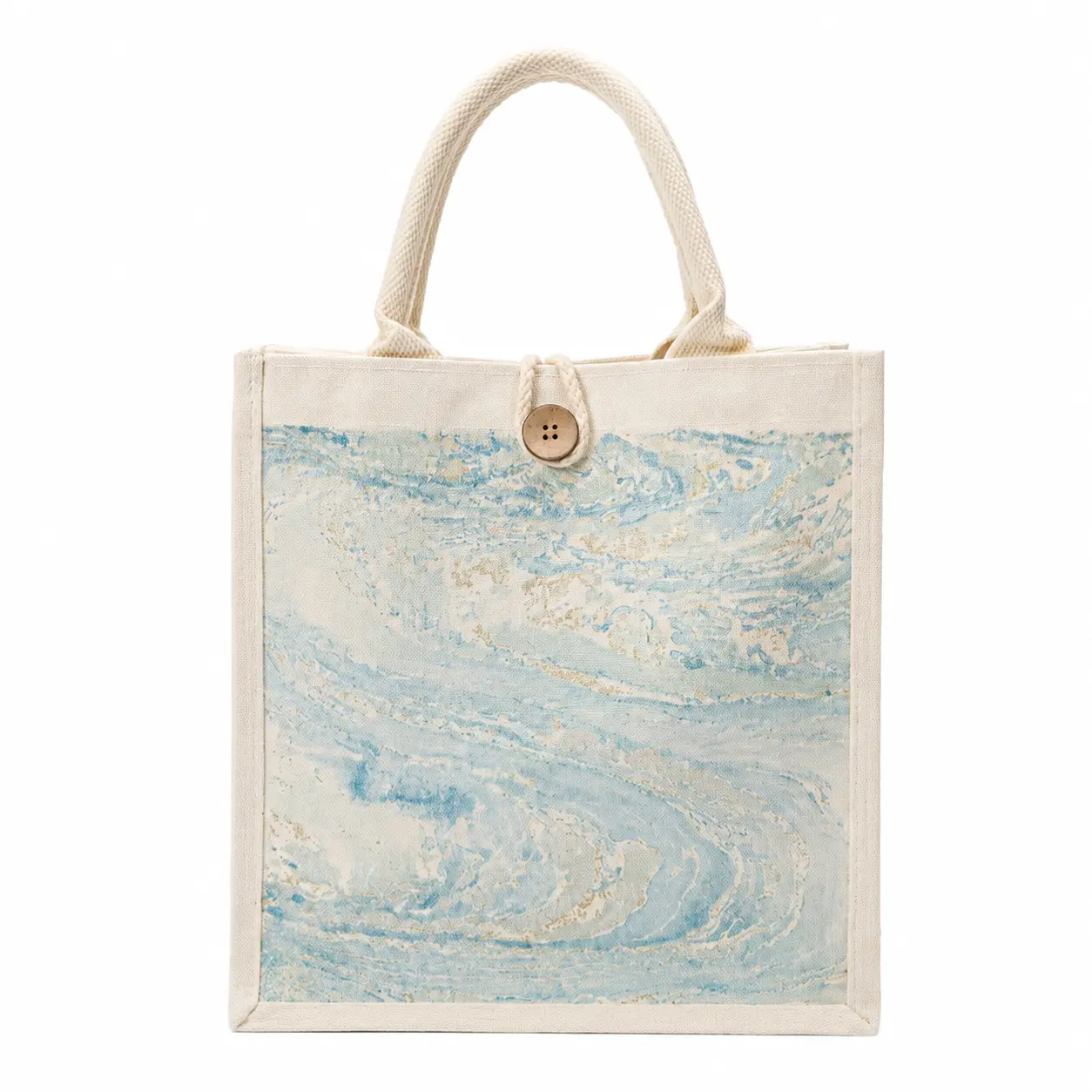 MIRANIQUE Handmade Marbled Satin Small Tote Bag | One-of-a-Kind Everyday Handbag