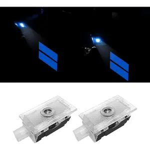 2PCS Door Lights Logo Dodge Charger Accessories LED Ghost Shadow Welcome Puddle Projection Lamps Dodge Charger Interior Accessories(Blue Double Stripe)