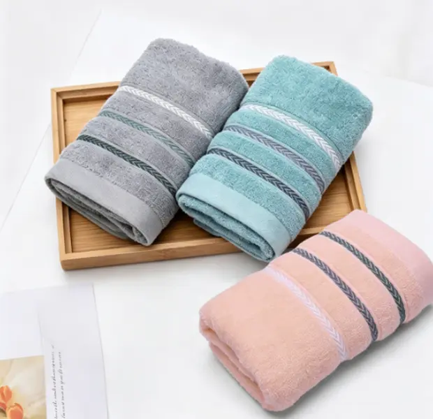 3Pcs Durable Premium Cotton Stripe Face Towels - Soft Skin-Friendly, Breathable, Strong Water-Absorbent, Lightweight Foldable - Modern Design for Gym, Camping Usage Scenarios, Soft Touch Striped Pattern Towel Portable Multipurpose Towel