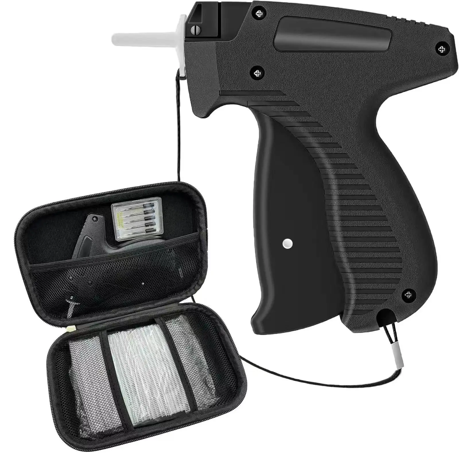 Portable Mini Garment Tag Binder Machine with Box, 1 Set Label Sewing Tool with 5 Needles & 1500pcs Plastic Fastener Barbs, Birthday Gifts, Sewing Too