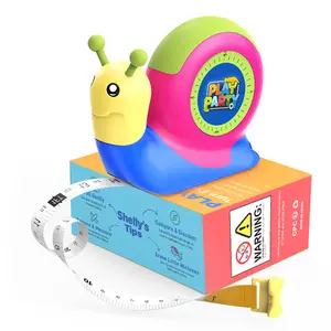 Snail Shape 8FT Soft Measuring Tape for Kids - Toddler 4-in-1 STEM Maths Educational Toy with Level, Eraser - Retractable Ruler Gift for Ages 3+