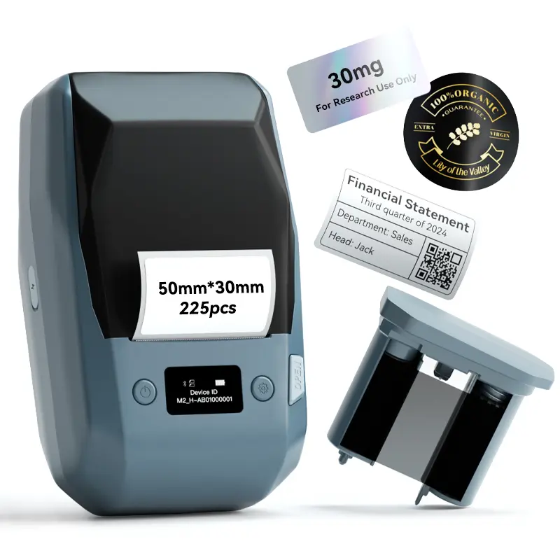 NIIMBOT m2 label printer  with Tape 2Inch Thermal Transfer Support Color Ribbon Printing Bluetooth Sticker Printer for vial label Small Business School Home Cable Storage, Compatible with Phones & PC m2 impresora de etiquetas