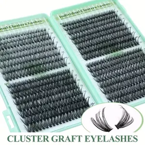 640 Piece Cluster Eyelashes DIY Natural Look Thin Soft Lightweight Mixed Length Reusable False Lashes for Home Outdoors Dates Parties Festivals Fluffy Eyelashes Cluster