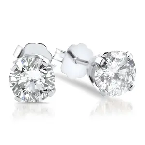 5/8ct Diamond Studs 14K White Gold Push Back