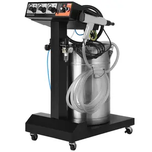 fathersdaygift VEVOR Powder Coating System, 50 W 100KV Electrostatic Output Powder Coating Kit with 50L Powder Hopper, 450g Per Minute Powder Coating Machine with Spray Gun and Trolley Base, for Indoor and Outdoor