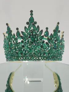 Crystal Rhinestone Tall Tiara 5" Metal Alloy Quinceañera Crown Lead-Free Sparkling Royal Design for Special Day Celebrations