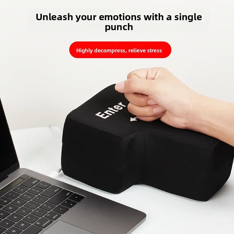 Big Enter Key Vent Pillow Acrylic USB Decompression Nap Pillow for Stress Relief Durable Comfortable Keyboard Throw Pillow