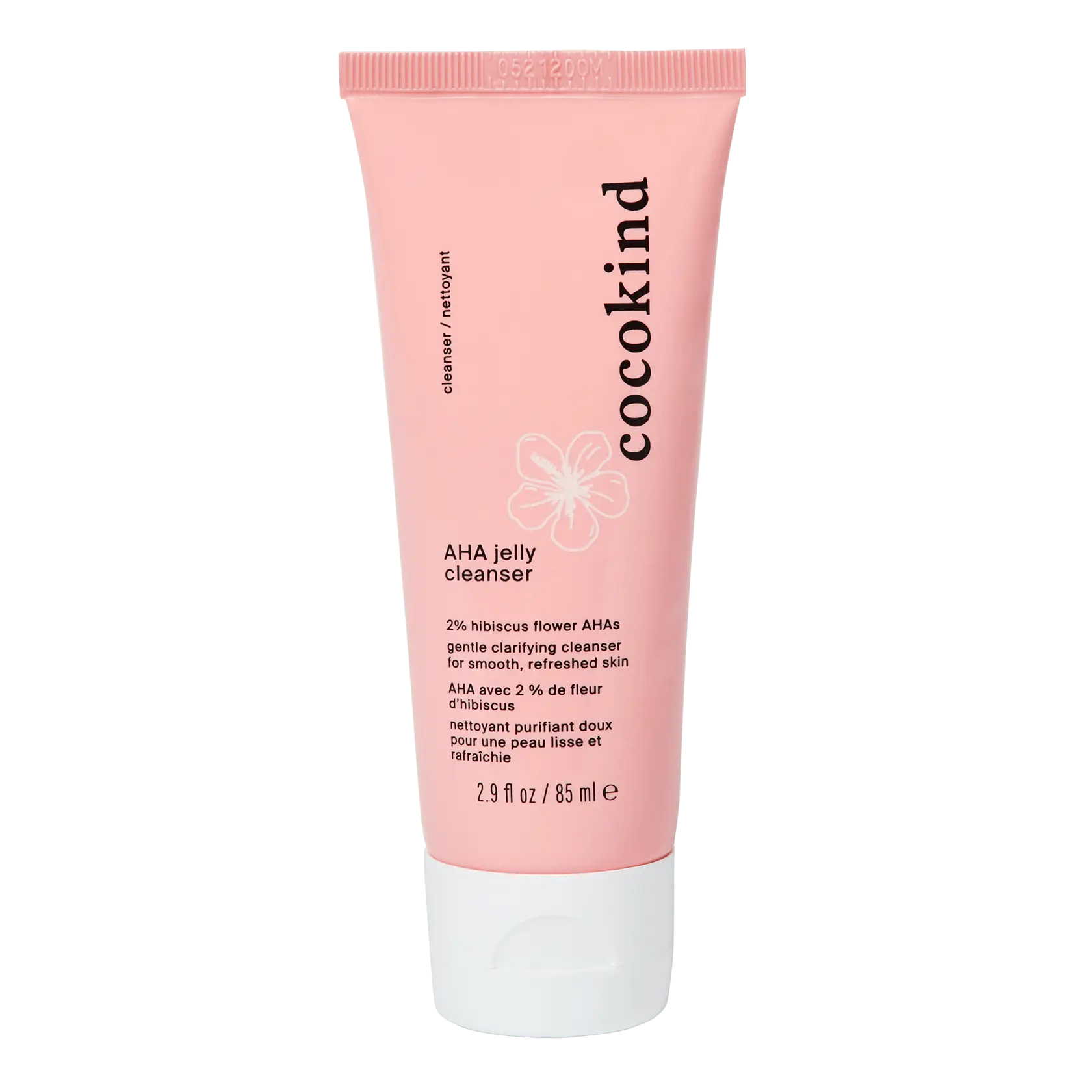 [cocokind] AHA Jelly Cleanser | Facial Cleanser with 4% Hibiscus Flower AHAs | Gentle Exfoliation | Unclog Pores