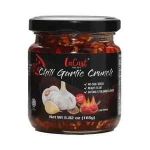 LaCust Spicy Chili Garlic Crunch Food, 165g Jarred Pantry Product