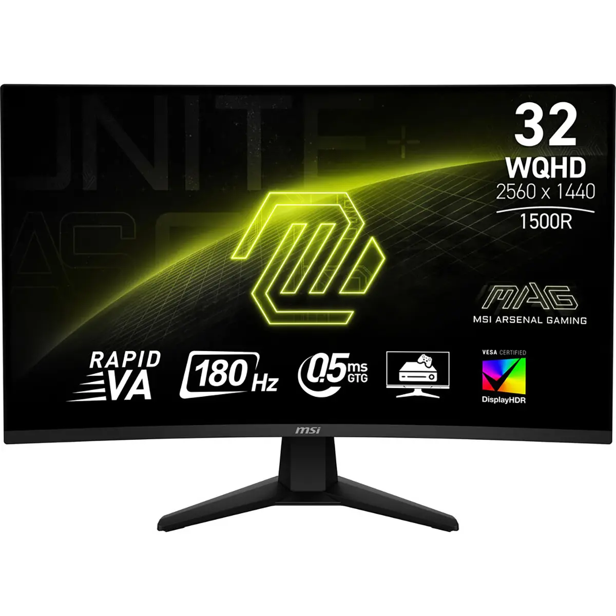 MSI MAG 32CQ6F Curved Screen Gaming Monitor - 31.5" 16:9 WQHD (2560x1440) 180Hz VA Panel LCD Display, Gaming Focus, Black