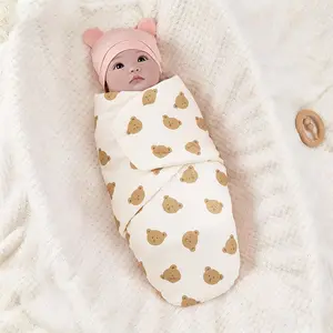 Plush Baby Blanket Swaddle with Bear Head Design, Heart & Mallow Patterns, Available in 3 Colors, Perfect Gift for Halloween Christmas Thanksgiving New Year