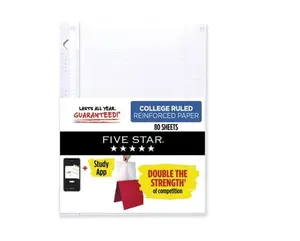 Loose Leaf Paper + Study App, Notebook Paper, College Ruled Filler Paper, Reinforced, Fights Ink Bleed, 8.5 x 11, 80 Sheets (170102),White