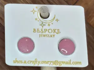 Soft Petal Blush & Silver Round Studs | Handcrafted Minimalist Pastel Jewelry | High-Shine Bespoke Artisan Gift | Dreamy Aesthetic Essentials