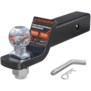 Trailer Hitch Ball Mount for 2 inch Receiver,2 inch Drop Hitch,with 2-Inch Ball,7,500 lbs Capacity Ball Hitch, 750lbs Tongue Weight,Includes Hitch Pin