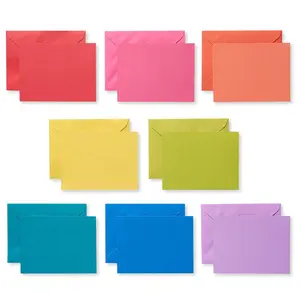 Greetings Single Panel Blank Cards with Envelopes Rainbow Colors 200 Count for Celebrations Perfect for Festive Greetings