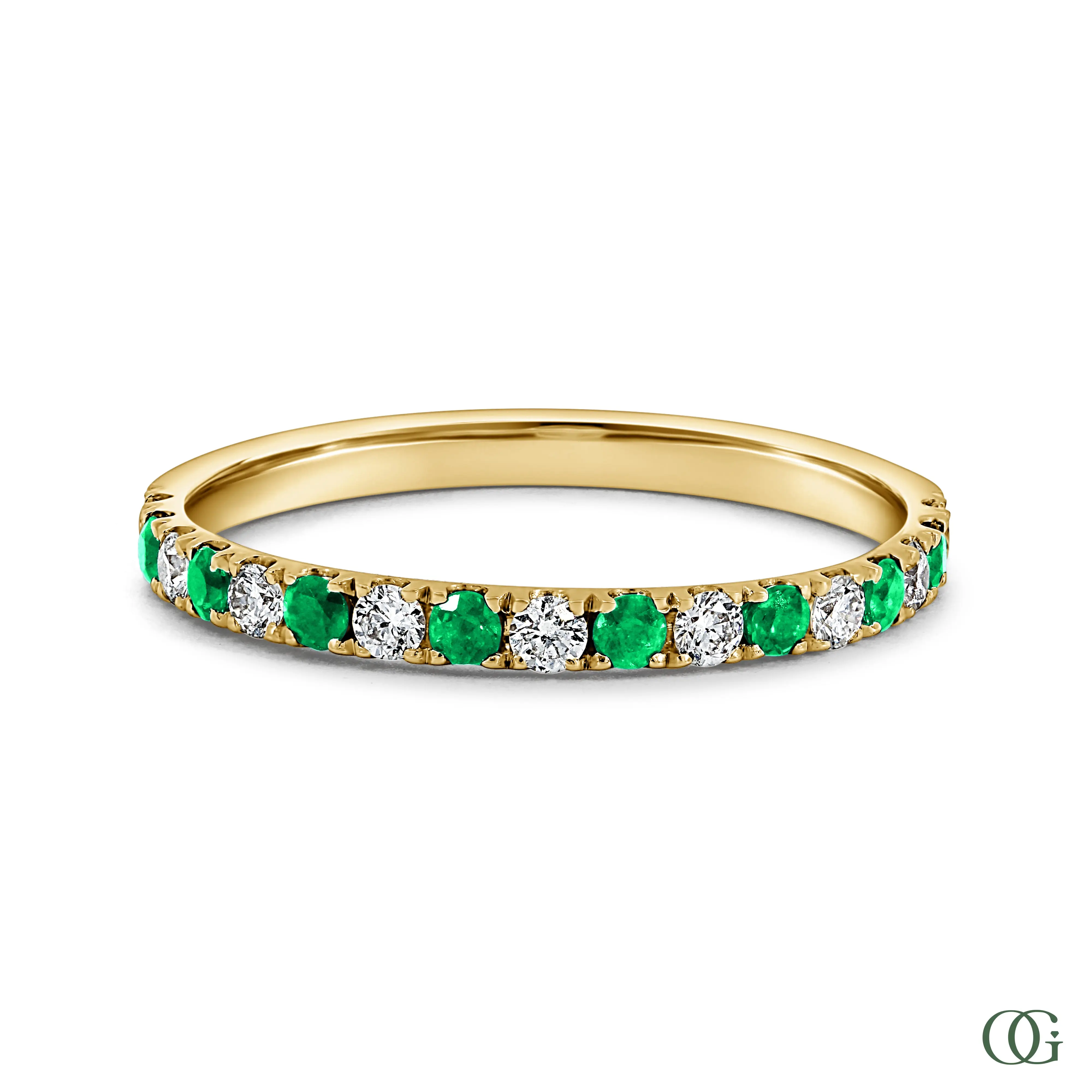 Emerald and Diamond Halfway Band | 0.38 CTW