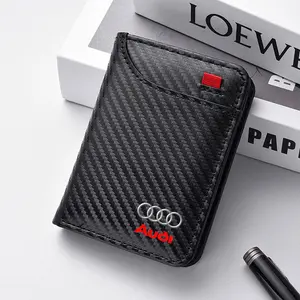 Carbon Fibre Wallet Car Driver License Case Credit Card Holder For Audi A3 A4 A5 A6 A1 A2 Q2 Q3 Q4 Q5 Q7 S3 S4 S5 S6 S7 TT RS 3 4 5 6 7 S Line