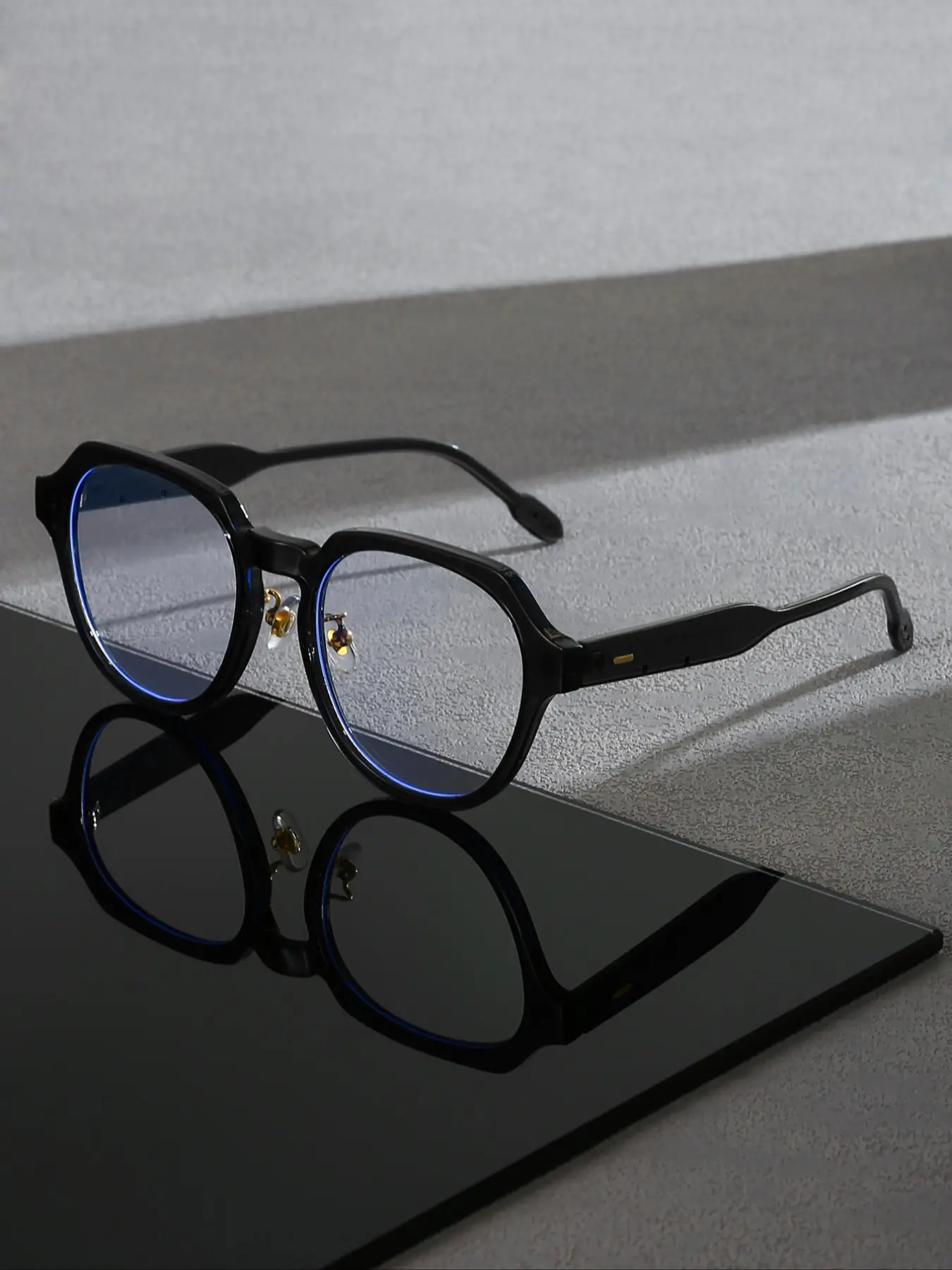 Vintage Fashion Glasses Unisex High-End Metal Nose Pad Non-Prescription Trendy Accessory Square Round Frame Design Stylish Square Frames Square Frames Eyeglass