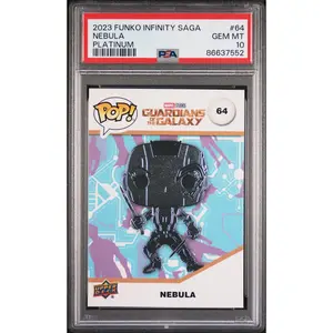 2023 UPPER DECK FUNKO POP MARVEL  NEBULA PLATINUM #64  PSA 10