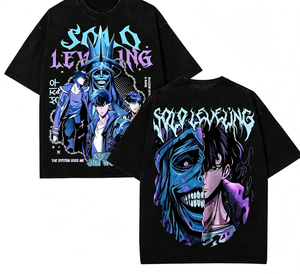 Statue of God T-Shirt - Sung Jin Woo Collection T-Shirt | Solo Leveling Anime Clothing | Washed Heavy Cotton Tee | Perfect Gift for Manga & Anime Fans | Gift for Him & Her new york t-shirt all-season casual teeny t-shirt gift good graphic shirt